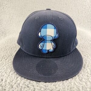 Kidrobot New Era 59FIFTY Fitted Hat Mens 7‎ 1/2 Navy Blue Plaid Patch Gingham